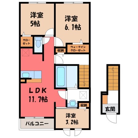 小山駅 徒歩29分 2階の物件間取画像